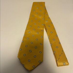 Brooks Brothers Yellow Tie with Blue Dots